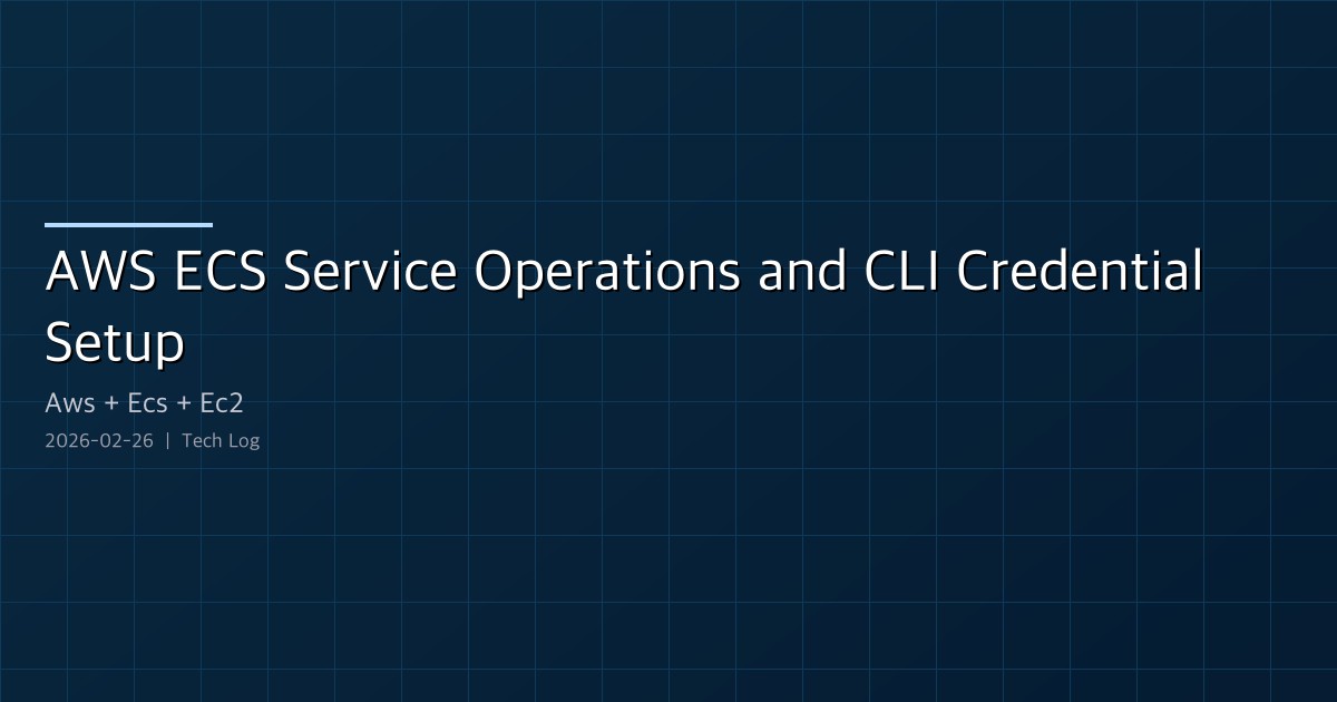 AWS ECS Service Operations and CLI Credential Setup