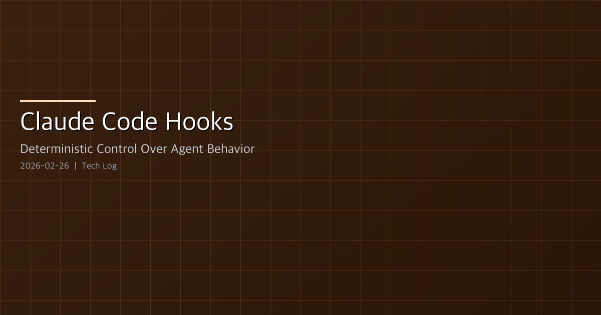 Claude Code Hooks — Deterministic Control Over Agent Behavior