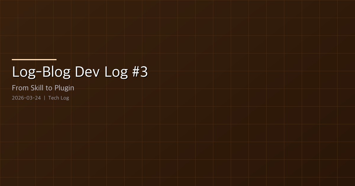 Log-Blog Dev Log #3 — From Skill to Plugin