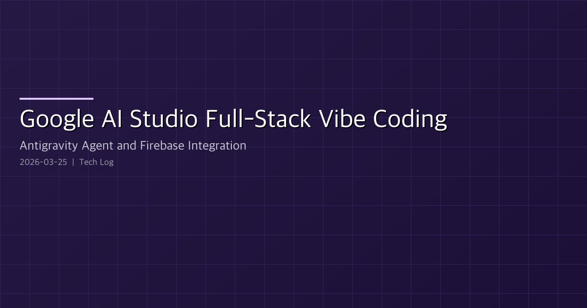 Google AI Studio Full-Stack Vibe Coding — Antigravity Agent and Firebase Integration