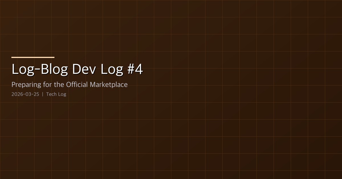 Log-Blog Dev Log #4 — Preparing for the Official Marketplace