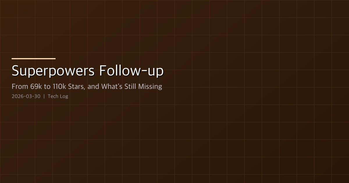 Superpowers Follow-up — From 69k to 110k Stars, and What's Still Missing