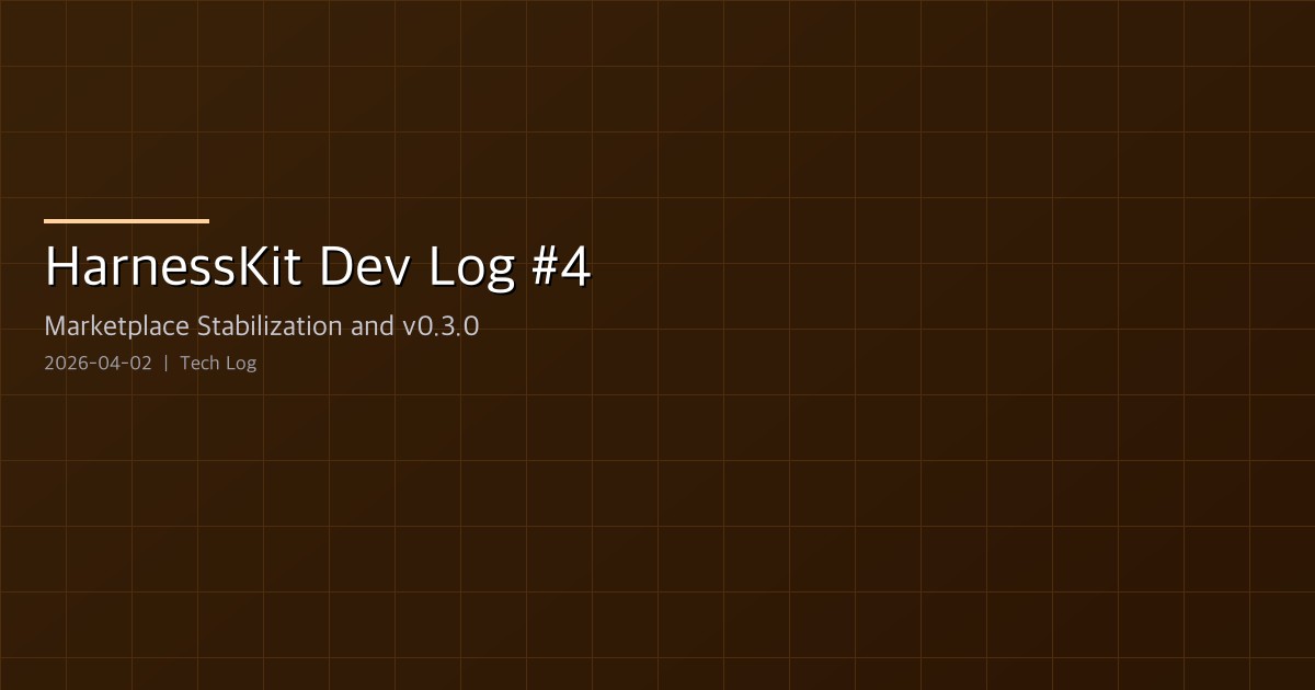 Featured image of post HarnessKit Dev Log #4 — Marketplace Stabilization and v0.3.0 Release