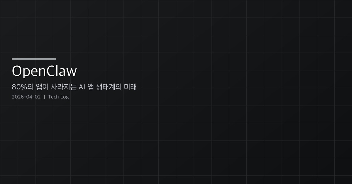 Featured image of post OpenClaw 출시와 AI 앱 생태계의 미래 - 80%의 앱이 사라진다?