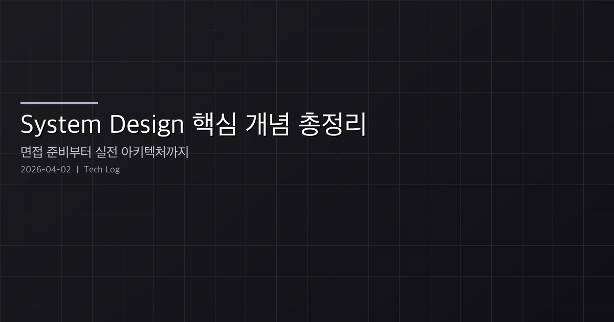Featured image of post System Design 핵심 개념 총정리 — 면접 준비부터 실전 아키텍처까지