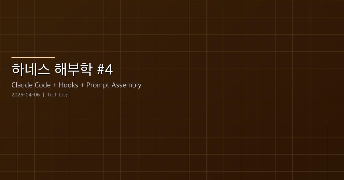 Claude Code 하네스 해부학 #4 — 런타임 훅 26+이벤트와 CLAUDE.md 6단계 디스커버리