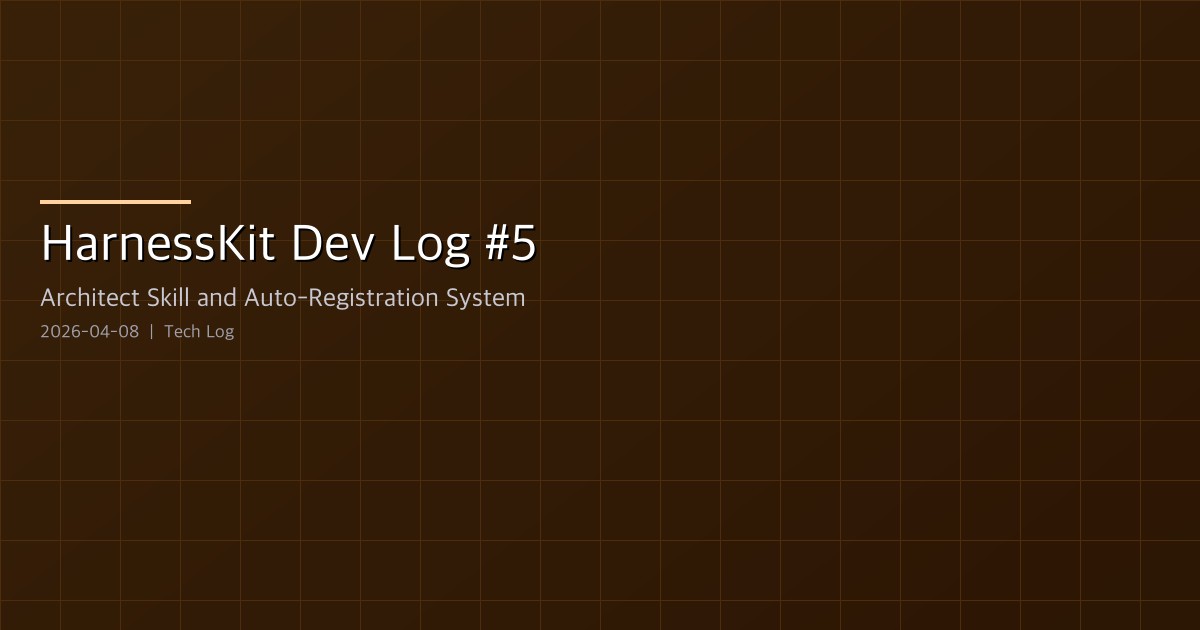 Featured image of post HarnessKit Dev Log #5 — Architect Skill and Auto-Registration System