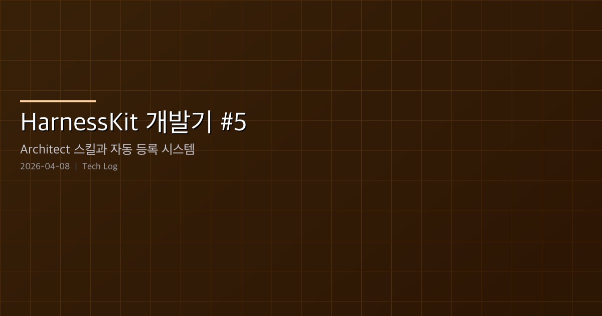 Featured image of post HarnessKit 개발기 #5 — Architect 스킬과 자동 등록 시스템