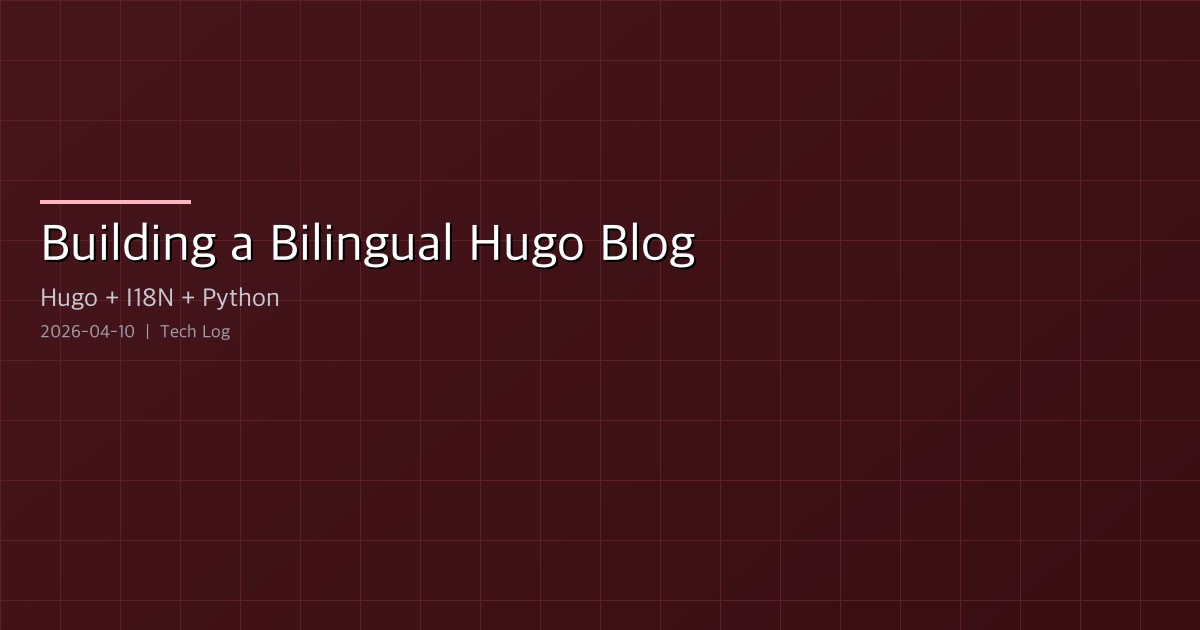 Featured image of post Building a Bilingual Hugo Blog — Automated Korean-English Publishing Pipeline