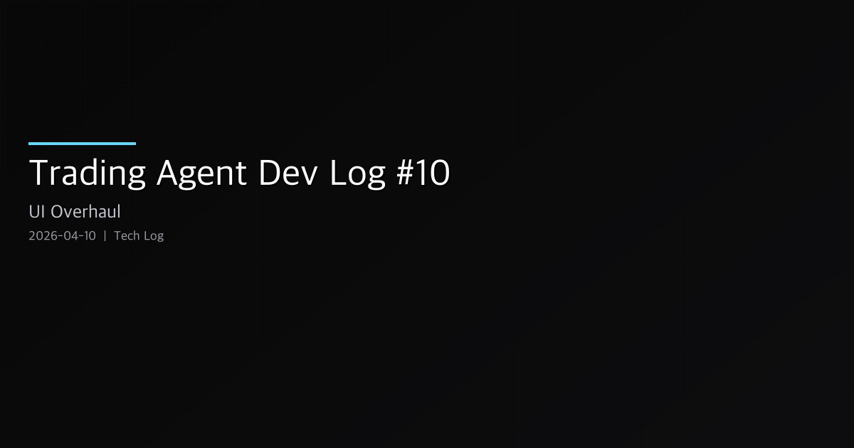 Trading Agent Dev Log #10 — UI Overhaul: Tailwind v4 + shadcn/ui