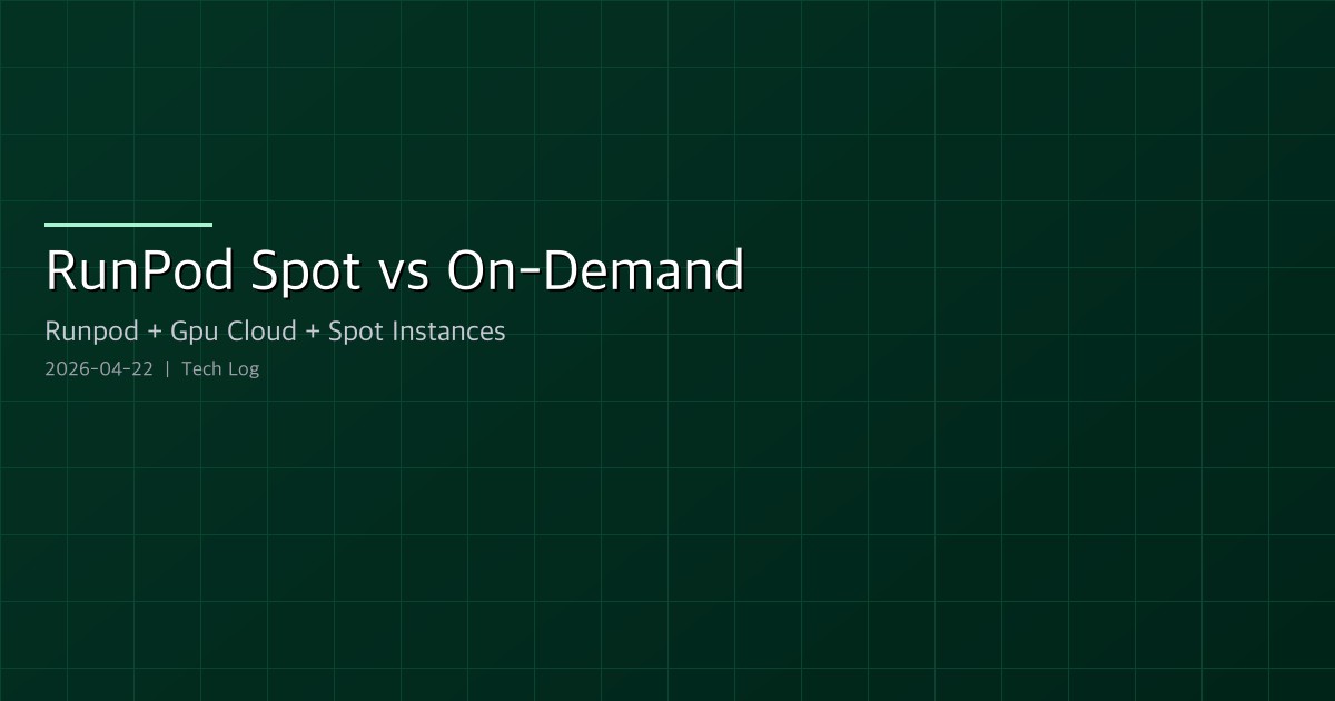RunPod Spot vs On-Demand — When the 50% Discount Is Worth the Interruption