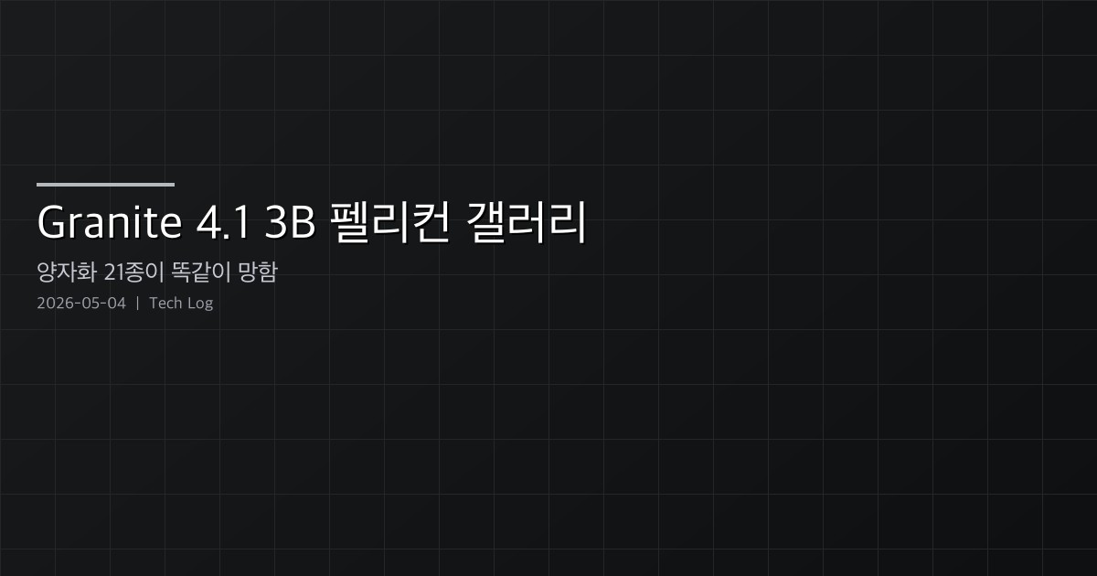 Featured image of post Simon Willison의 Granite 4.1 3B 펠리컨 갤러리 — 양자화 21종이 똑같이 망한 이유