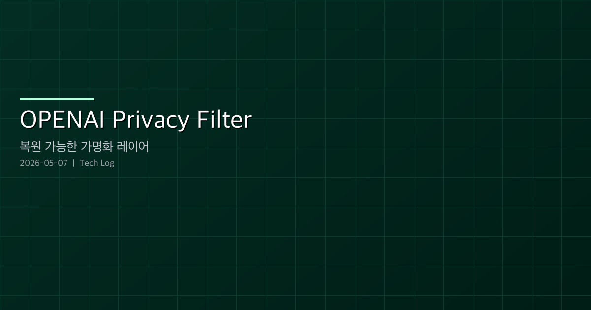 Featured image of post OPENAI Privacy Filter Reversible — 익명화가 아니라 '복원 가능한 가명화' 레이어