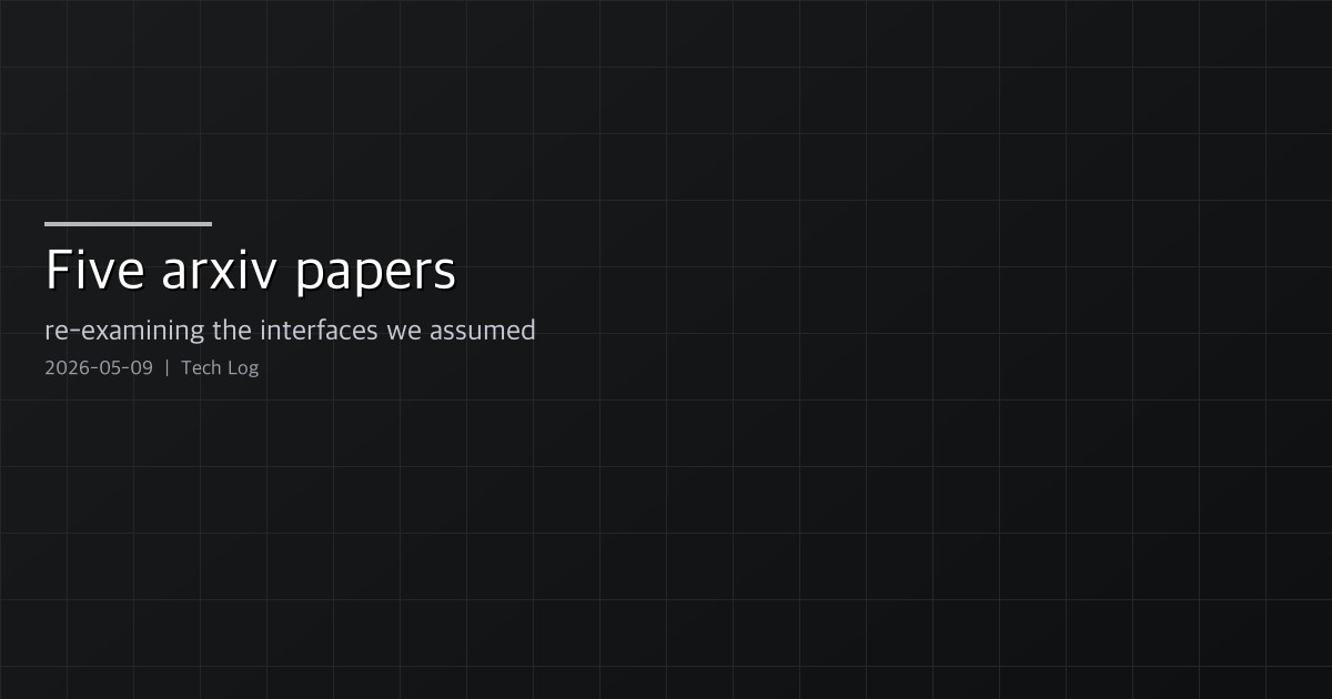 Weekly arxiv digest — five papers that re-examine the interfaces we take for granted