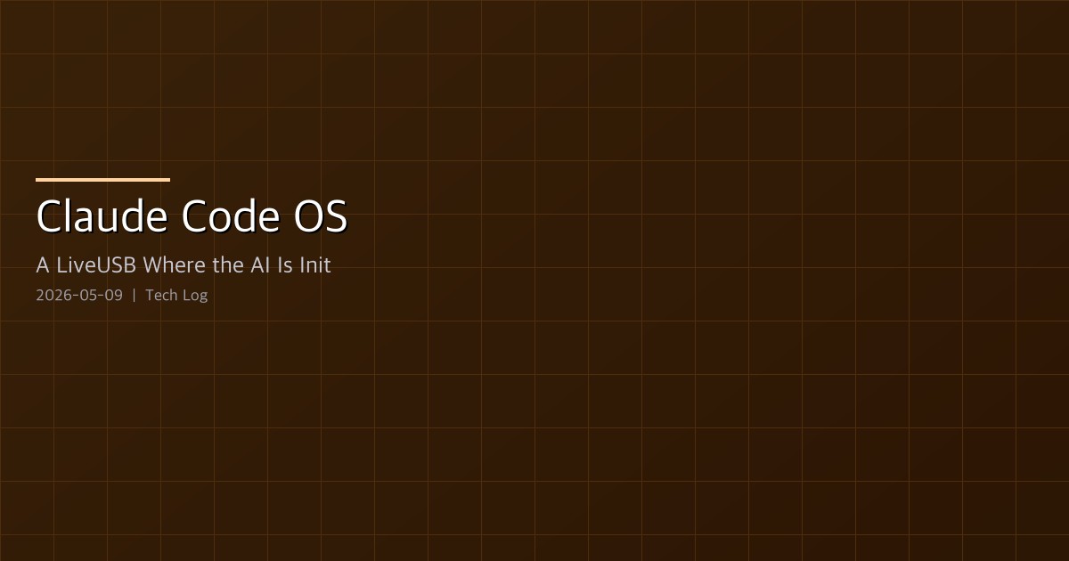 Claude Code OS — A Bootable LiveUSB That Treats Claude Code as the Operating System