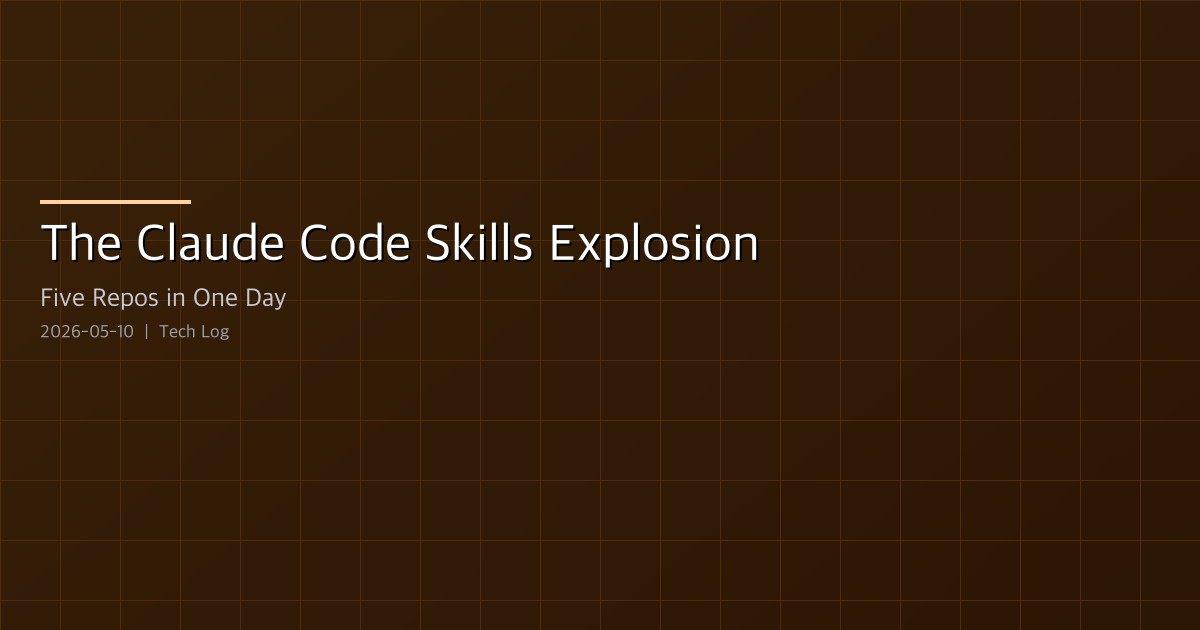 The Claude Code Skills Explosion — What Five Repos in One Day Are Telling Us