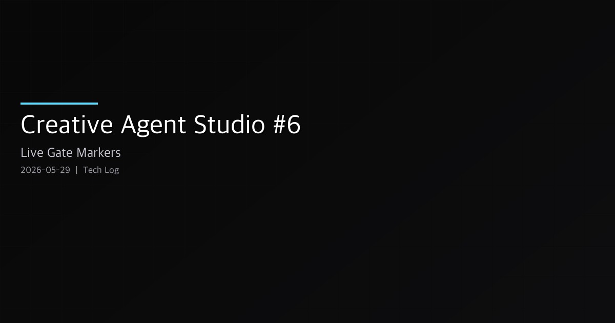 Featured image of post Creative Agent Studio #6 — Live Gate Markers, and an Export-Pipeline R&D