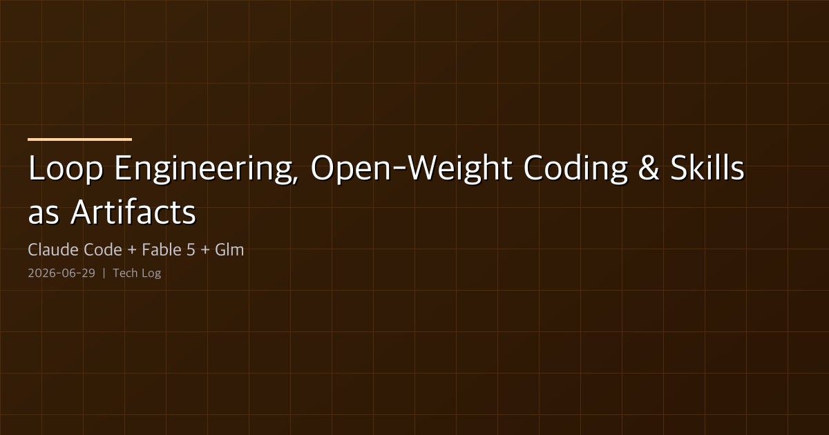 Loop Engineering, Open-Weight Coding, and Treating Skills as Artifacts